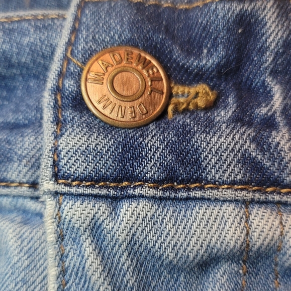 Madewell McCarren Two Tone Distressed Denim Skirt Size 26 - Picture 10 of 16